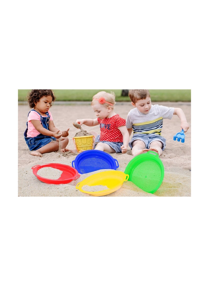 Beach Sand Sifter, Plastic Beach Toys Sifter for Children Backyard Park Seashell Collecting Tools, 4Pcs - Image 5